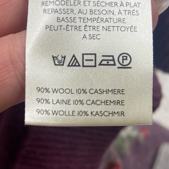 HTF Free People Patterned Cashmere Floral Cardi Malbec Combo Purple Large EUC - Picture 9 of 10